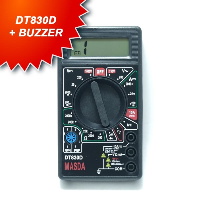 Multitester Digital Masda DT830D + Buzzer