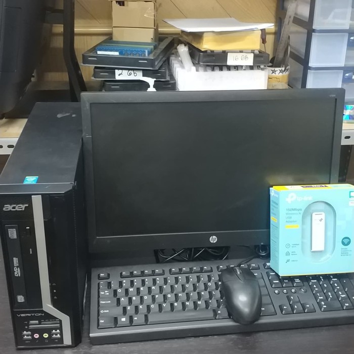 paket komputer fullset/PC ACER SFF core i3 2100+4gb+320gb+lcd 19&quot;wide keyboard + mouse siap pakei