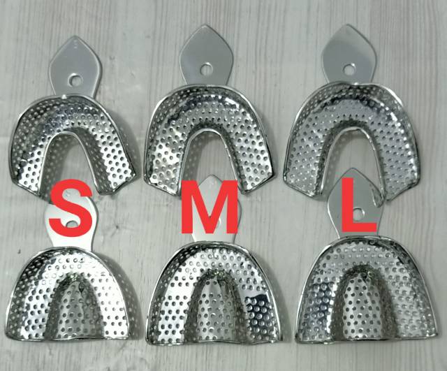 Impression tray stainless set / sendok cetak stainless set