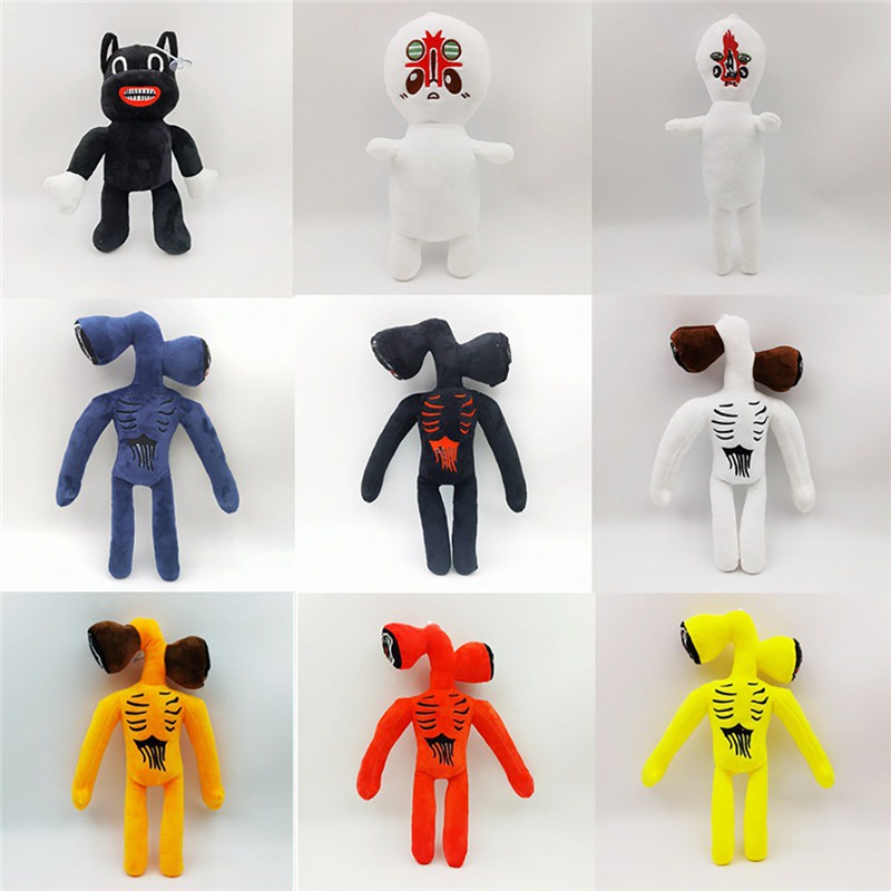 20-36cm Anime Siren Head Plush Doll Toys Scary Black White Red Sirenhead Cat Peanut Soft Cartoon Stu