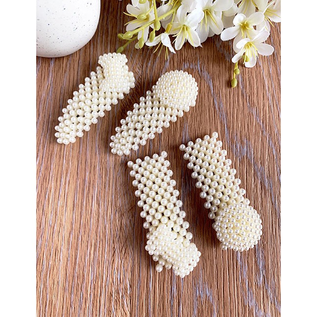 LRC Jepit Rambut Fashion Alloy + Resin Alloy Resin Imitation Pearl Square Hair Clip F67558