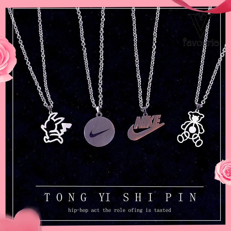 [COD]Panjang Hip Hop Titanium Steel Kalung Kepribadian Serbaguna Sweater Rantai Liontin-FA