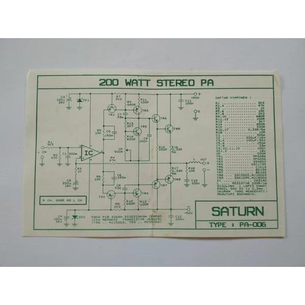 PCB Power Amplifier 200Watt Stereo PA-006