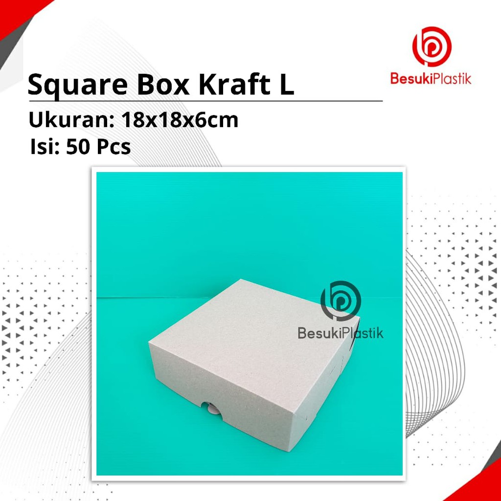 

Square Box KRAFT L / Dus Kotak COKLAT 18cm / Square Box Coklat L / Kotak Coklat L / Kotak Kraft L