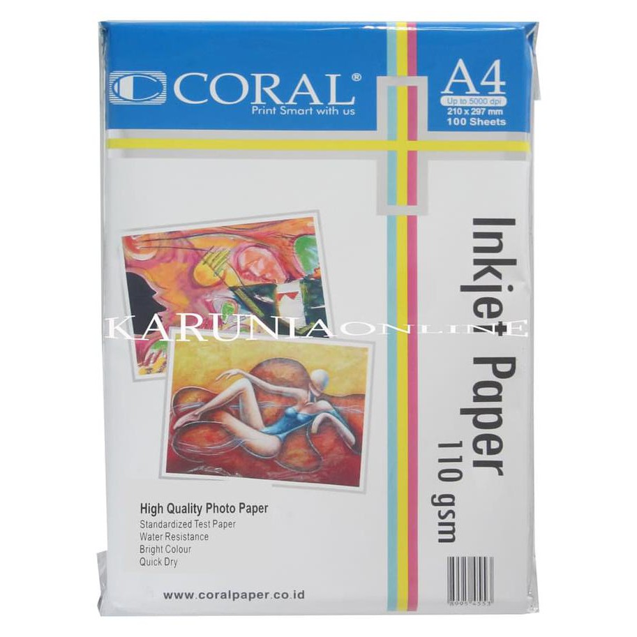

Inkjet Paper Coral A4 110Gsm Dijamin Ori