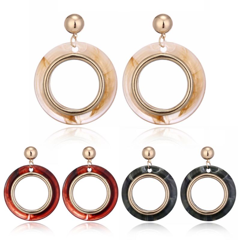 SIY  Acrylic Earrings Women Jewelry Round Vintage Dangle Fashion Charms Decorations