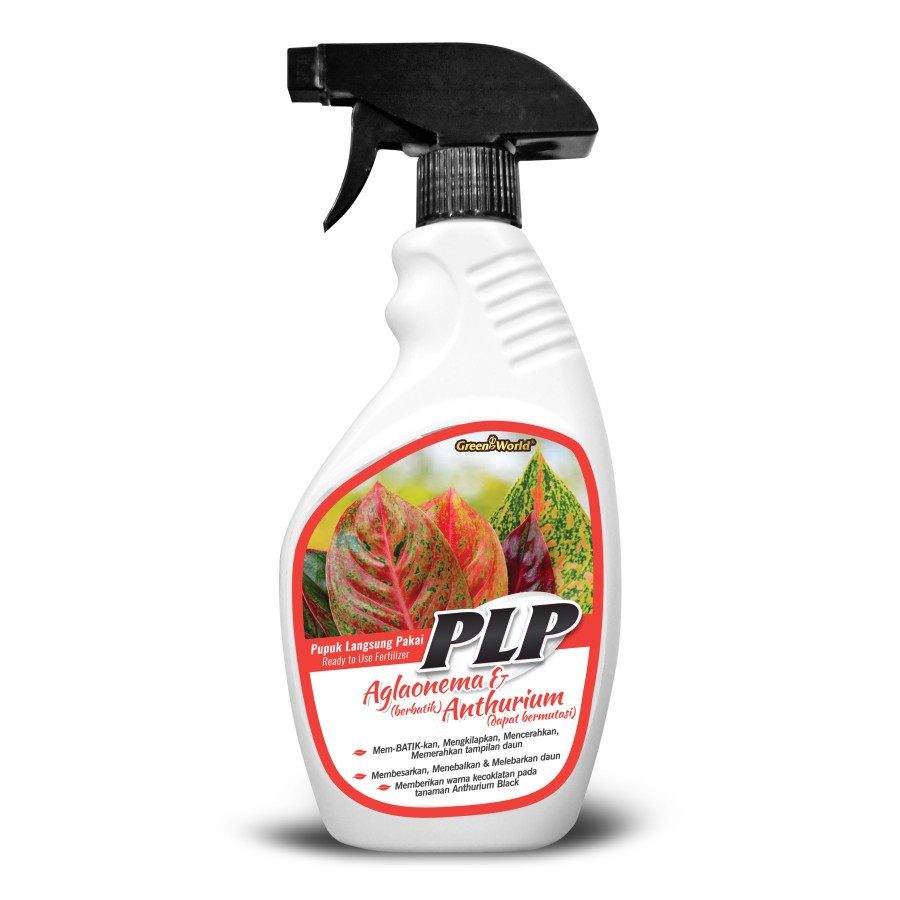 Pupuk Cair PLP Aglaonema / Aglonema &amp; Anthurium Monstera Variegata (Pupuk Langsung Pakai) - GREEN WORLD - 480 ML
