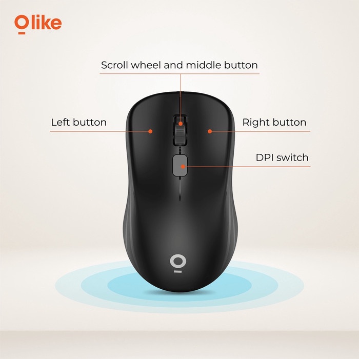 Olike Mouse Ergonomic Design 1200 DPI Optical Sensor 3 Million M1