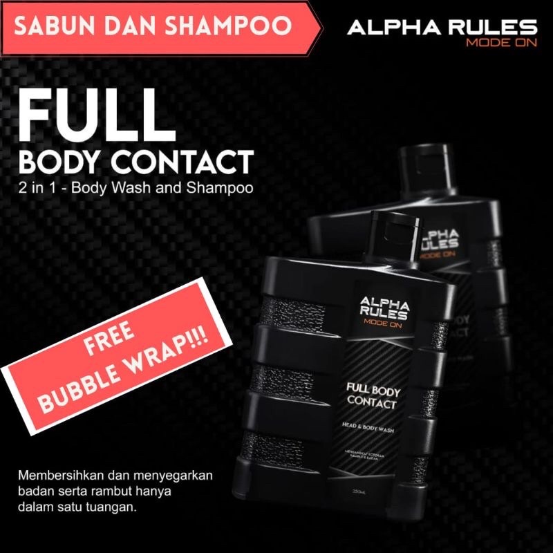 sabun mandi AlphaRules Full Body Contact Head &amp; Shampo 2 in 1 Alpharules Original 250ml ALPHA RULES