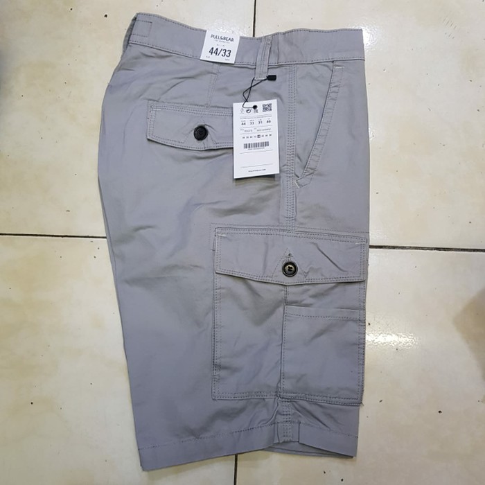 NEW FB CELANA CHINOS PENDEK CARGO PULL AND BEAR ORIGINAL SURF SKATE - GREY