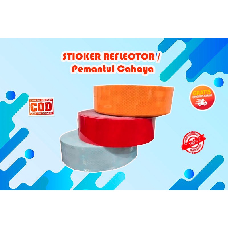 

STICKER REFLECTOR / Pemantul Cahaya Per 5cm* 45 Meter 1 Roll