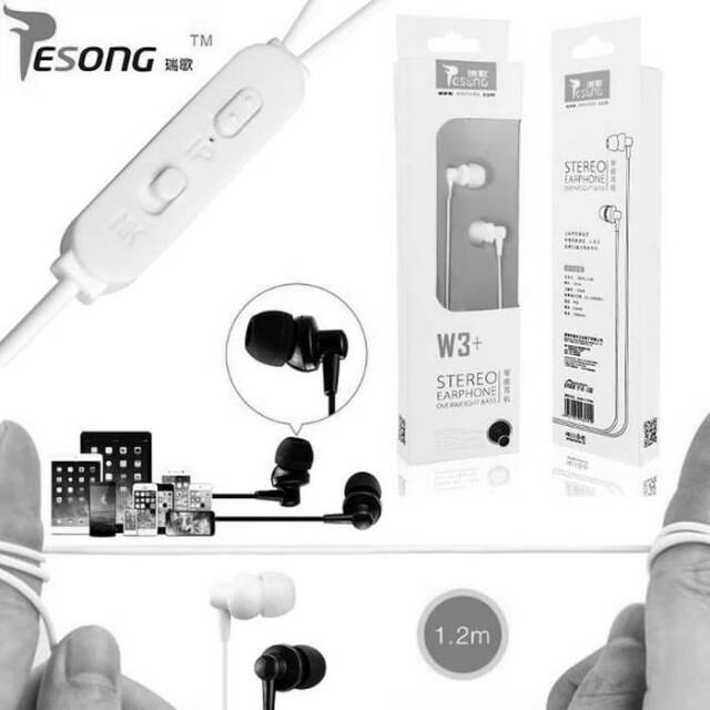 RESONG W3+ Stereo Earphone Produk by VIVAN ORIGINAL