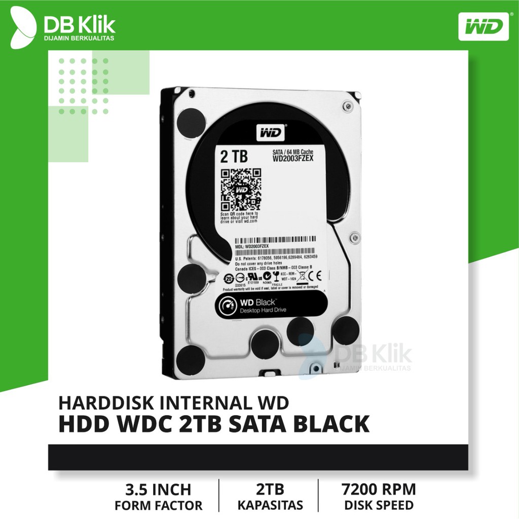 Hard Disk HDD WDC 2TB SATA Black