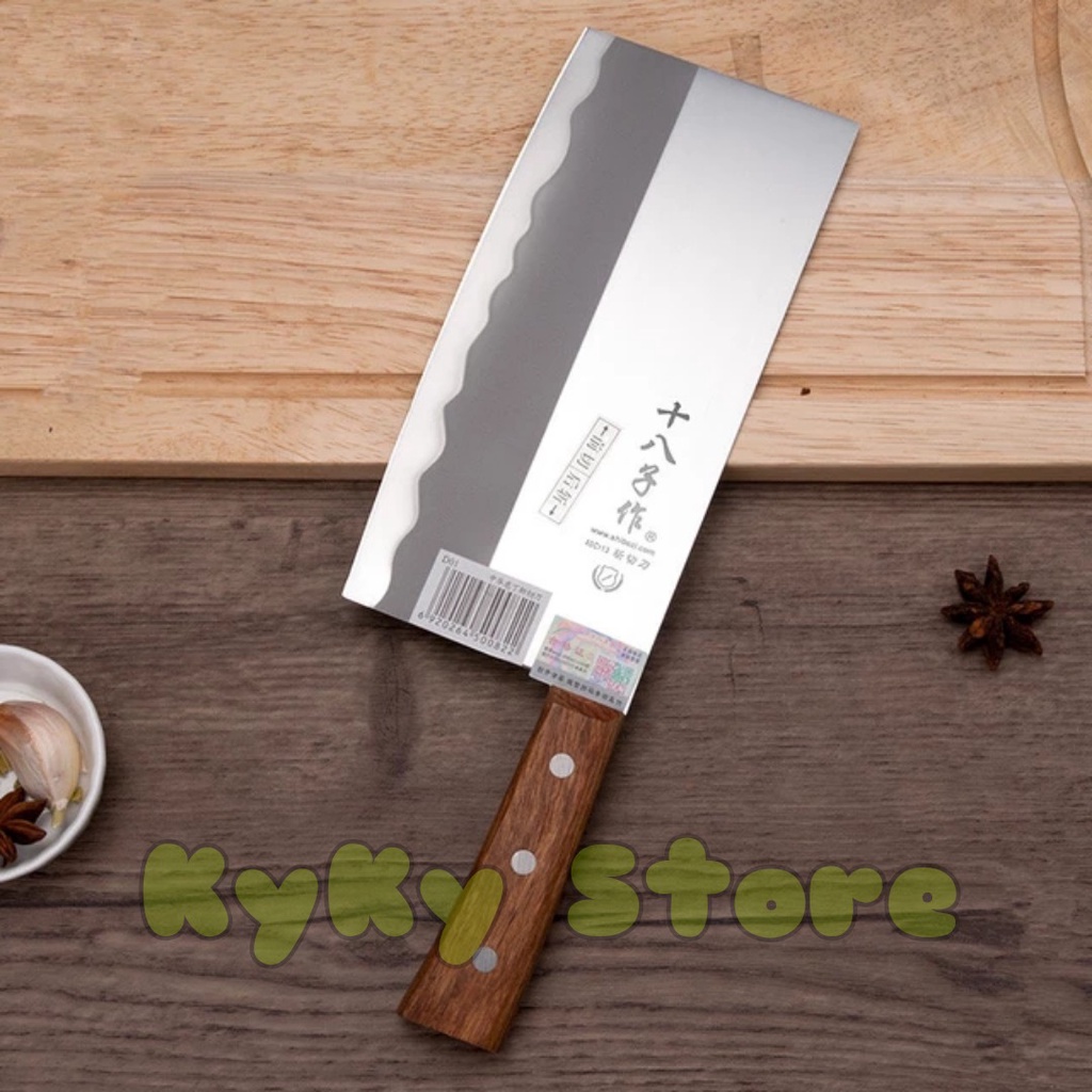 GOLOK AYAM - PISAU POTONG DAGING SAYUR BUAH - CHOPPER - SLICER KNIFE GAGANG KAYU