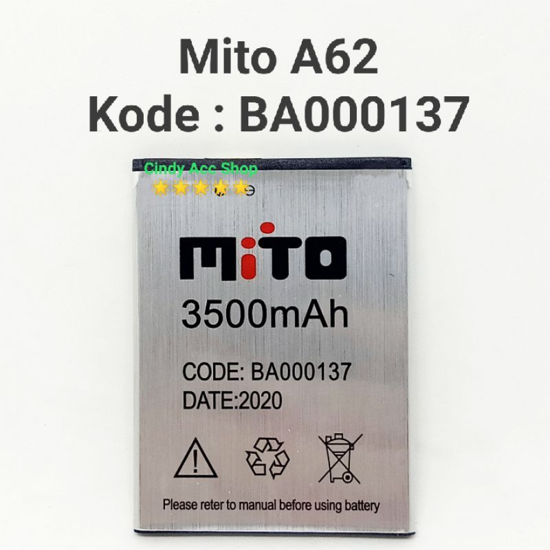 Baterai Batre Battery Mito A62 BA000137