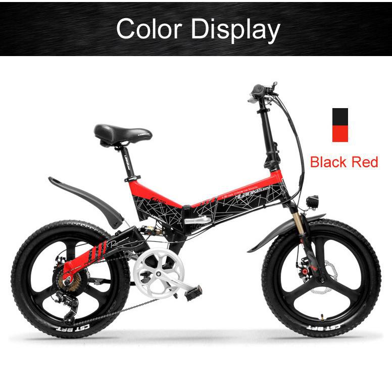 PROMO!!!! Lankeleisi Sepeda Elektrik Lipat Smart Moped Deluxe Version 48V 10.4Ah - G650 - Black/Red