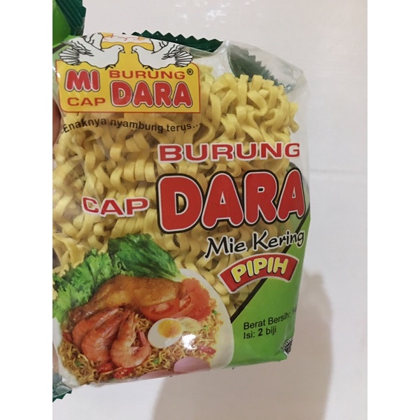 

MIE BURUNG DARA HIJAU MIE KERING PIPIH ISI 2 BIJI 140 g MIE TAHLILAN