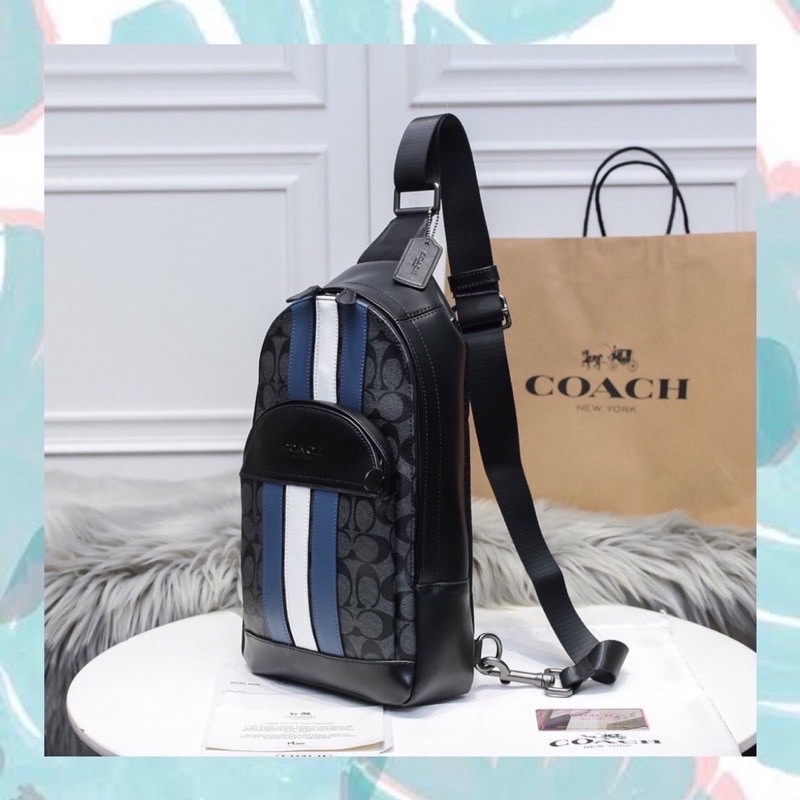 COACH HOUSTON PACK WITH THREE STRIPES MEN TAS PINGGANG COACH PRIA