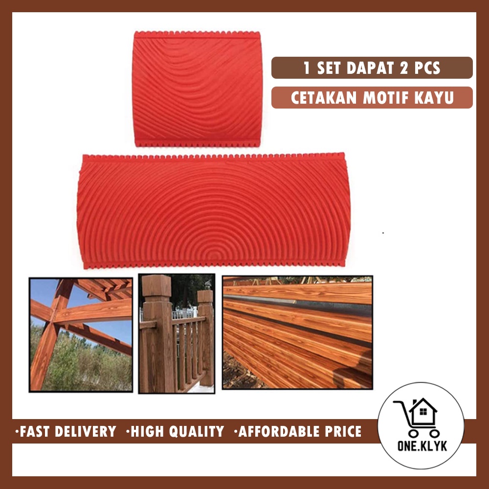 Wood Grain Brush Rubber isi 2 Kuas Cat Motif Kayu Bahan Karet | Alat Dekorasi Cat Dinding Kamar Rumah