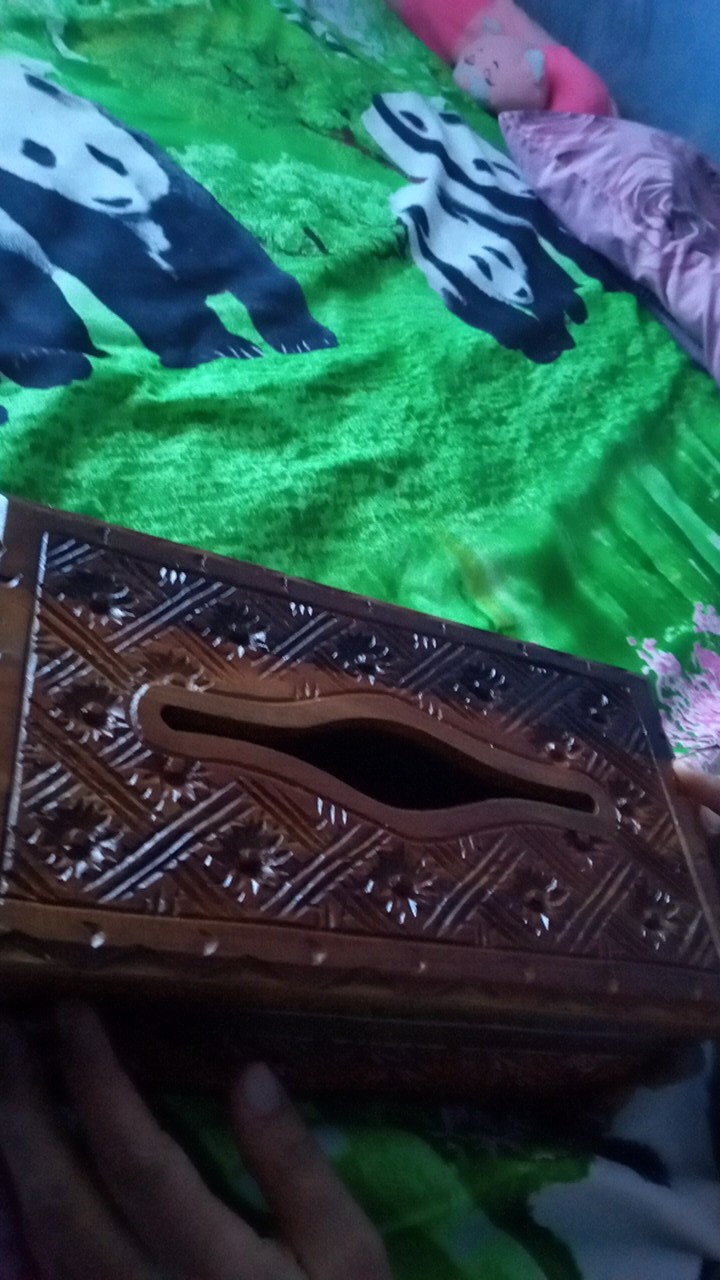 Kotak Tisu Ukir Batik Kayu Jati