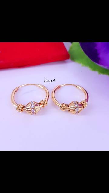 Anting bulat titanium kode 03 awet,tahan lama,