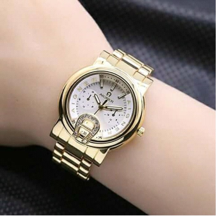 Jam Tangan Aigner Rantai Termurah / Jtr 916 Gold