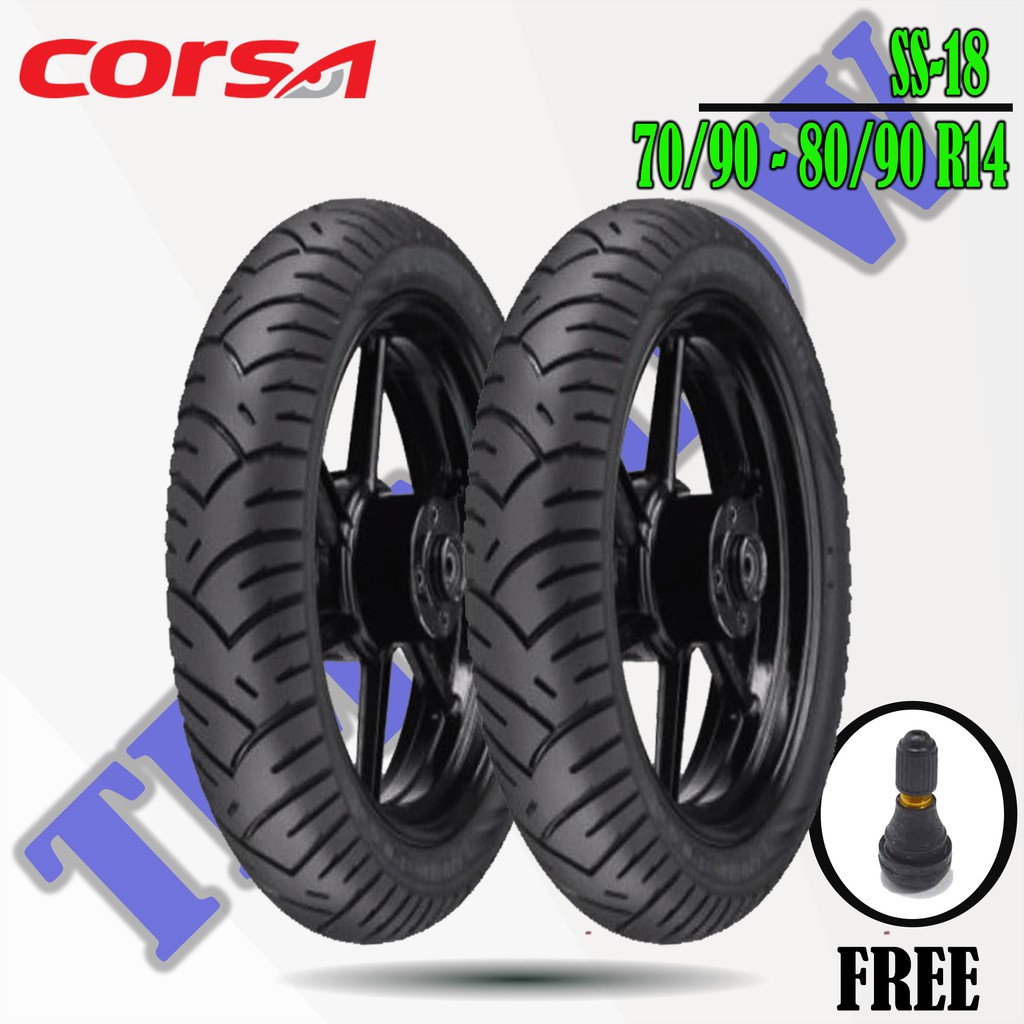 Sepasang Ban Motor Matic // CORSA SS18 70/90 - 80/90 Ring 14 Tubeless