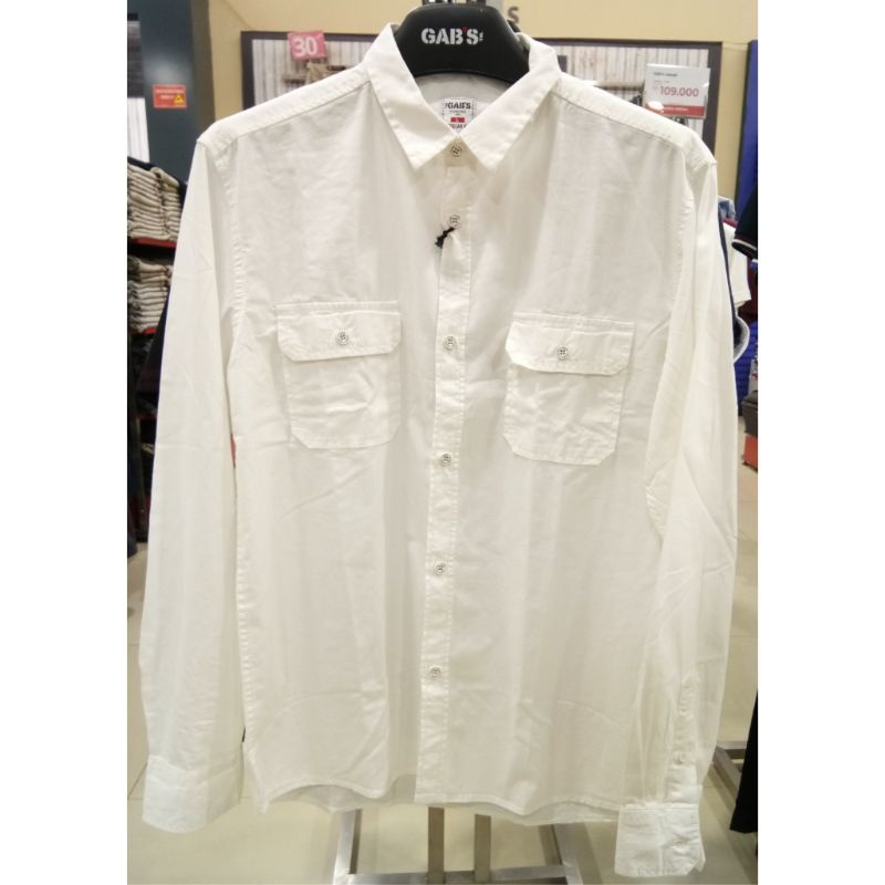 Gab's by gabrielle casual original mens IA03195RU Kemeja lengan panjang pria katun berkantong regula