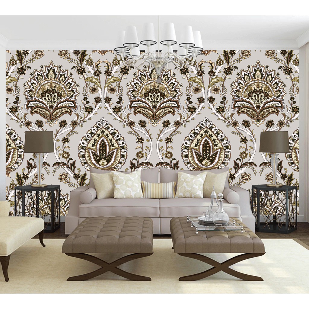Wallpaper Dinding Custom Wall Mural Tema Etnik