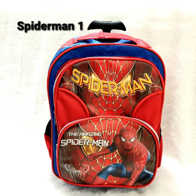Tas Trolley Sekolah Anak SD / Tas Troli Spiderman / Tas Trolley 16inch Anak SD / Tas Koper Sekolah