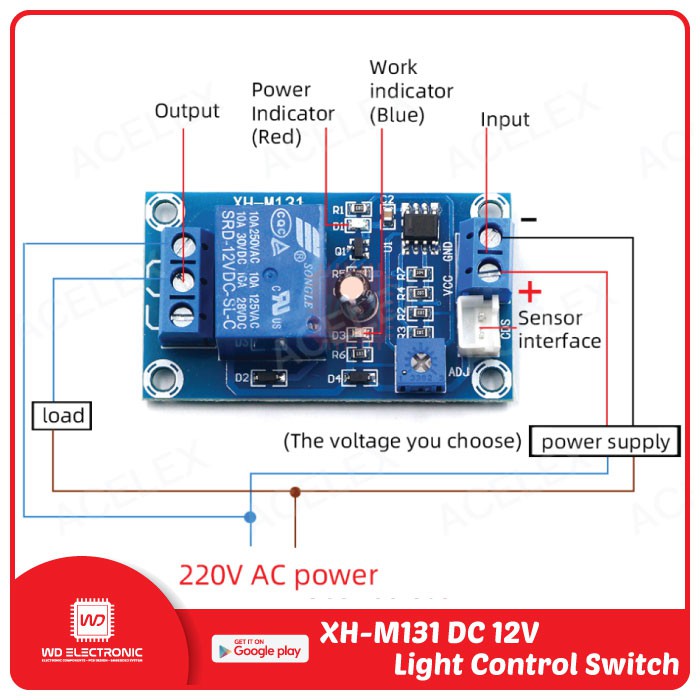 XH-M131 DC 12V Light Control Switch Photoresistor Relay module