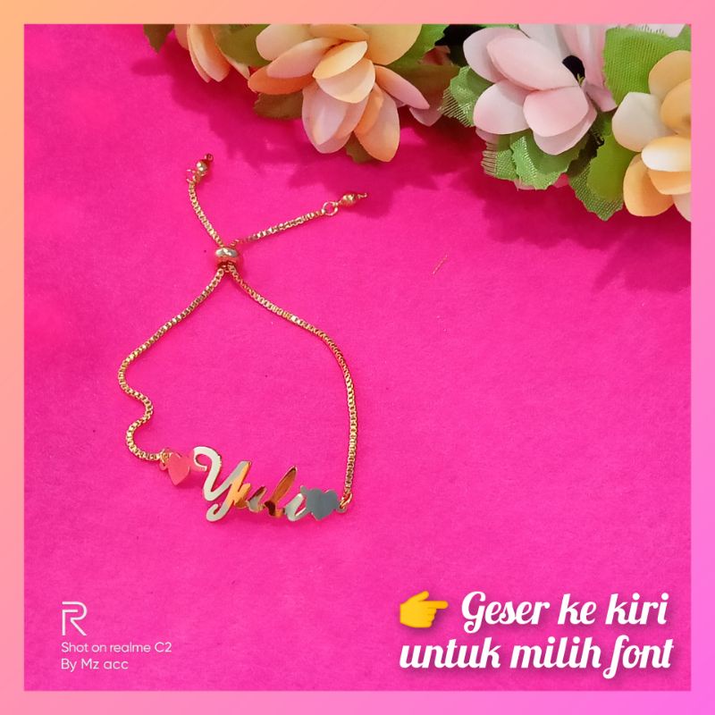 Gelang Serut Tali Adjustable GoldTitanium Anti Karat Lapis Emas 24k