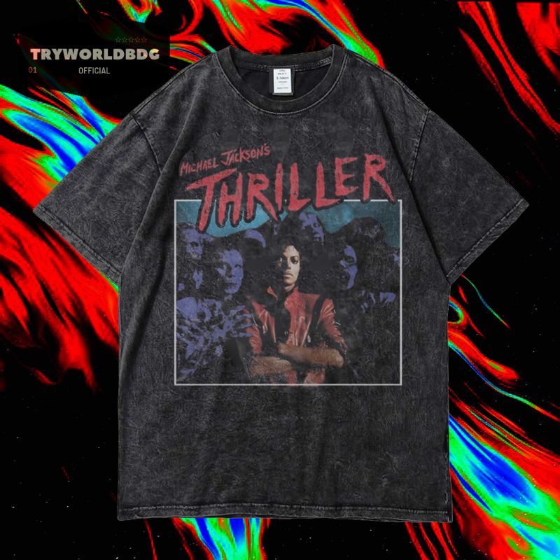 TRYWORLDBDG OFFICIAL "MICHAEL JACKSON" KAOS OVERSIZED | KAOS WASHED | STONE WASH | OVERSIZED T SHIRT