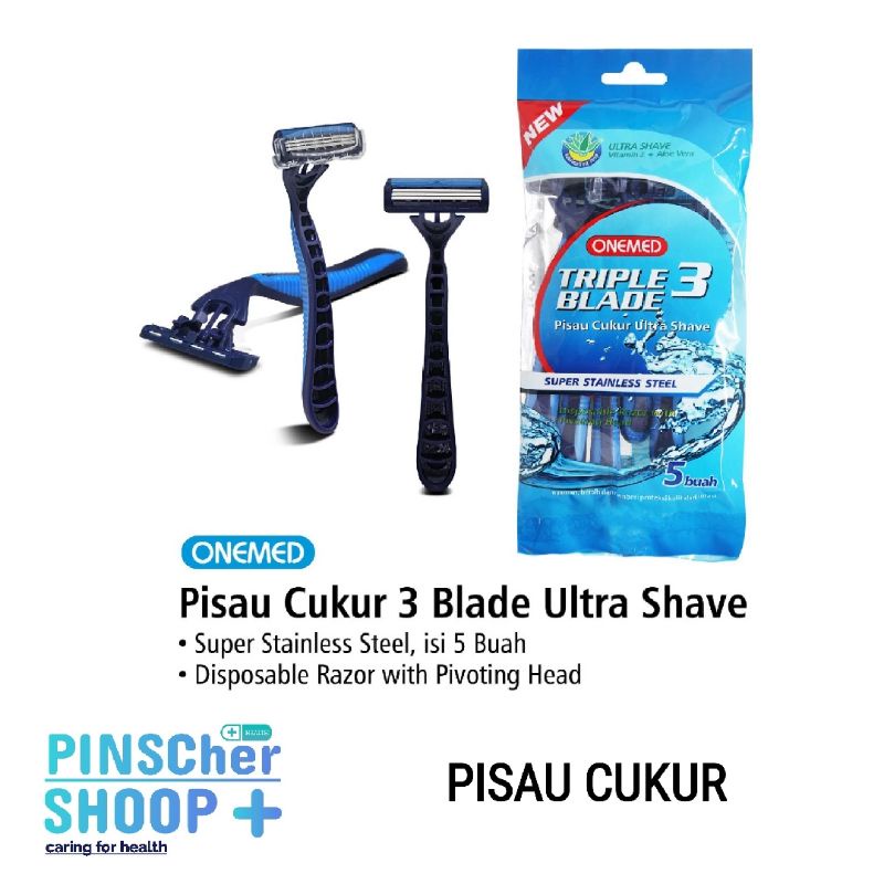 Pisau Cukur 3 Blade Ultra Shave Onemed Isi 5 Pcs