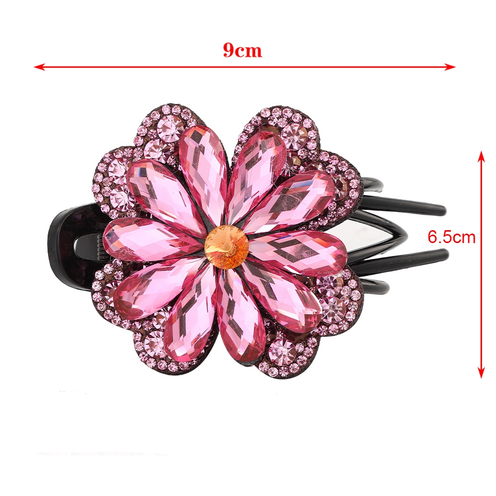 Rhinestone Hairpins Barrettes Flower Duckbill Hair Claws Retro Hair Clips For Women Ponytail Holder Hair Accessories