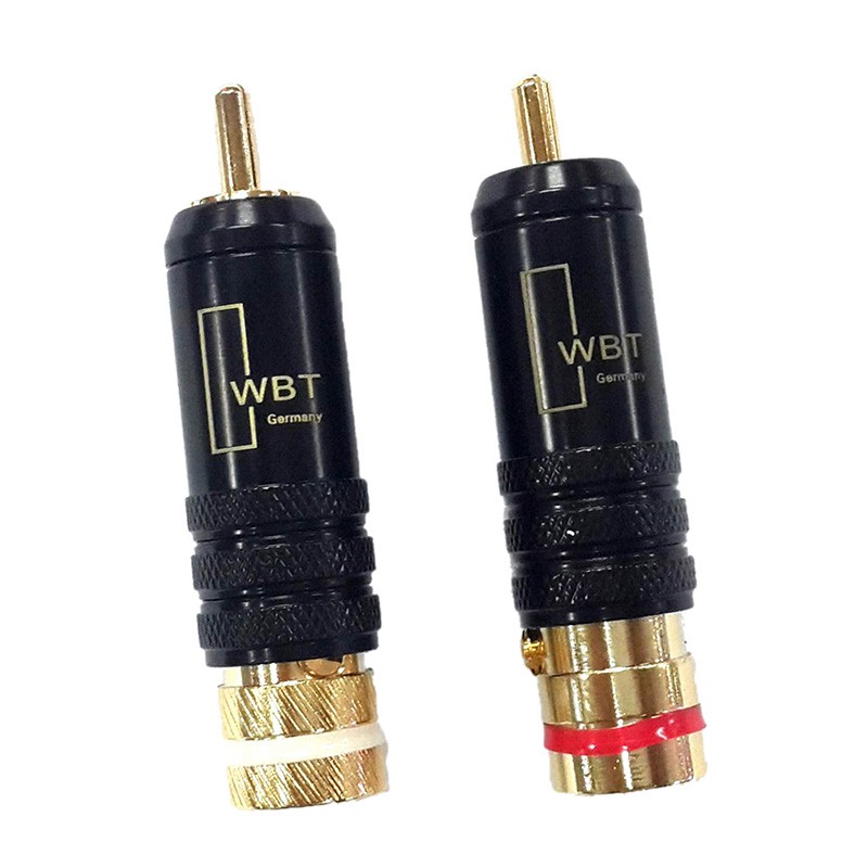 (Ele) 1pc Wbt-0144 Plug Audio Video Rca Lapis Emas Putih