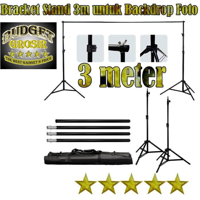 Bracket Stand Backdrop Foto Studio 190 x 300 cm - BS-300--TaffSTUDIO