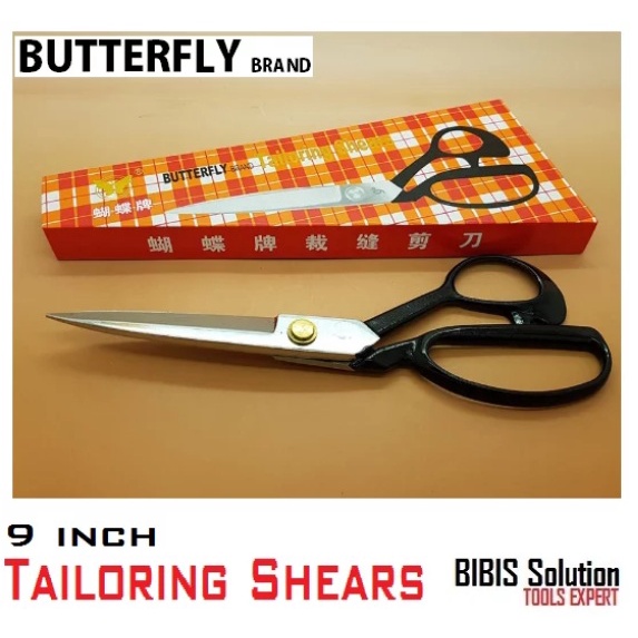 

Gunting Potong Kain Kulit Gunting Bahan Jahit Serbaguna Tailoring Shears Buttrefly Original 9 inch