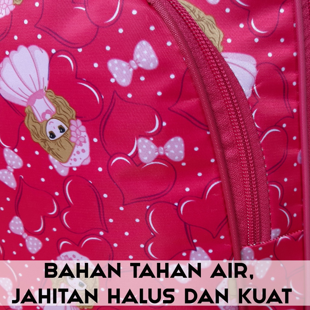 Tas Sekolah Anak Perempuan SD SMP Gratis Rain Cover Ransel Punggung Cewe Tas Gendong Bonus Jas Hujan Mellody Love Warna Pink Ungu Biru