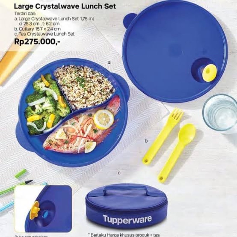 TUPPERWARE LARGE CRYSTALWAVE LUNCH SET
