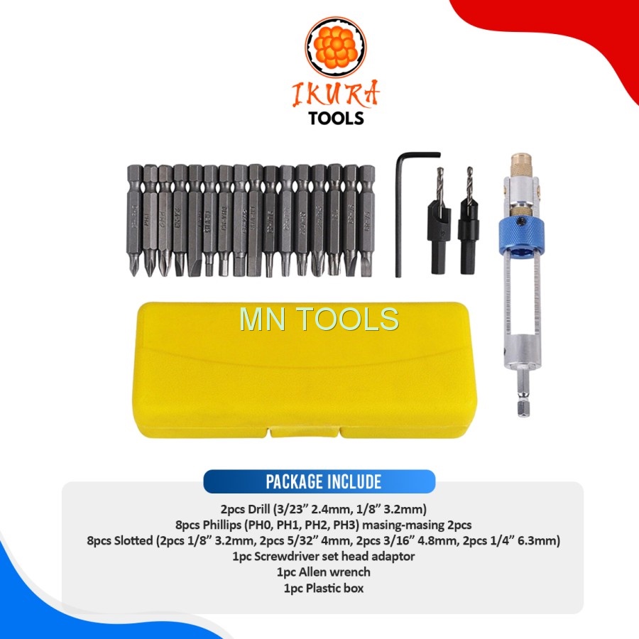 IKURA SDS201 Mata Bor Obeng Set 20pcs Screwdriver Bit Flip Bolak Balik