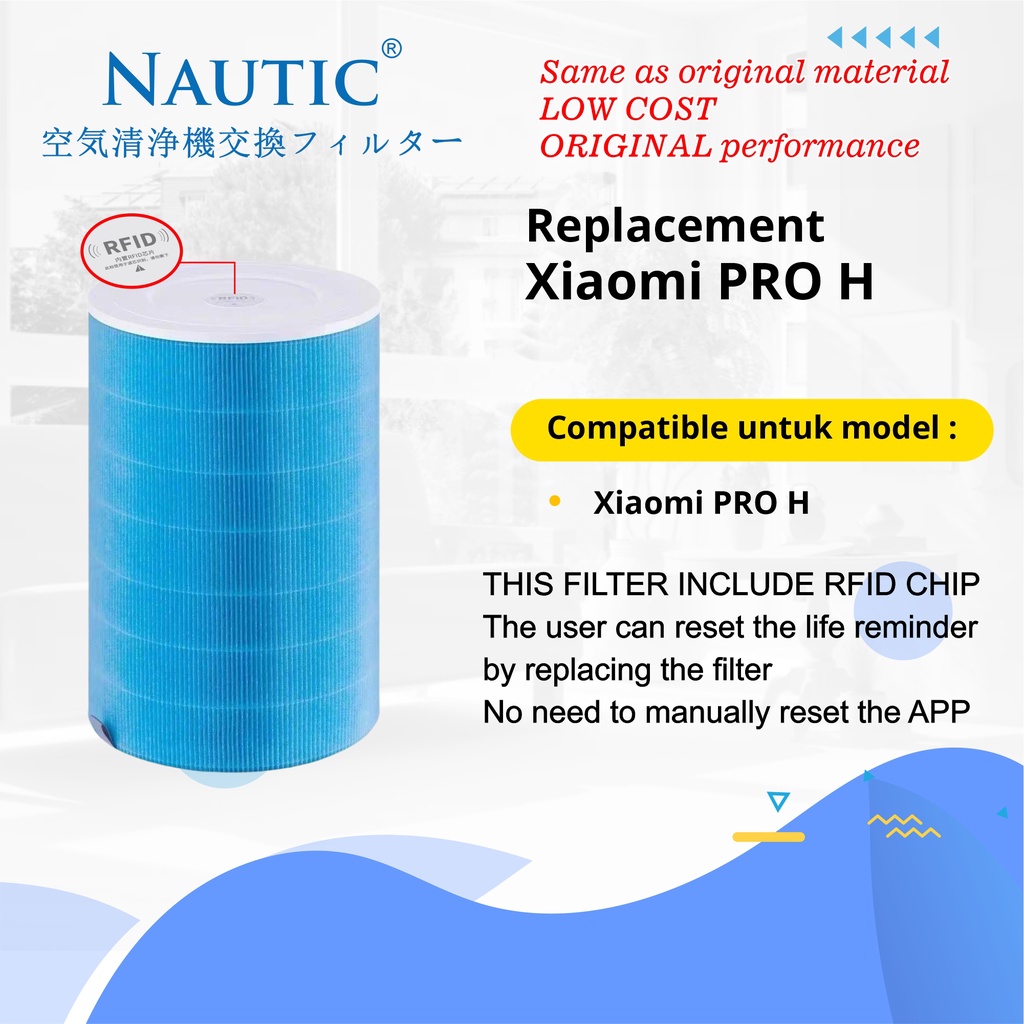 NAUTIC - Replacment Mi Air purifier Pro H Series - RFID Inside