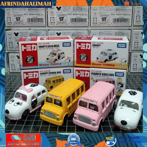 

[TERBARU] Tomica Dream Set Snoopy Sister Belle School Peanuts Girls Bus