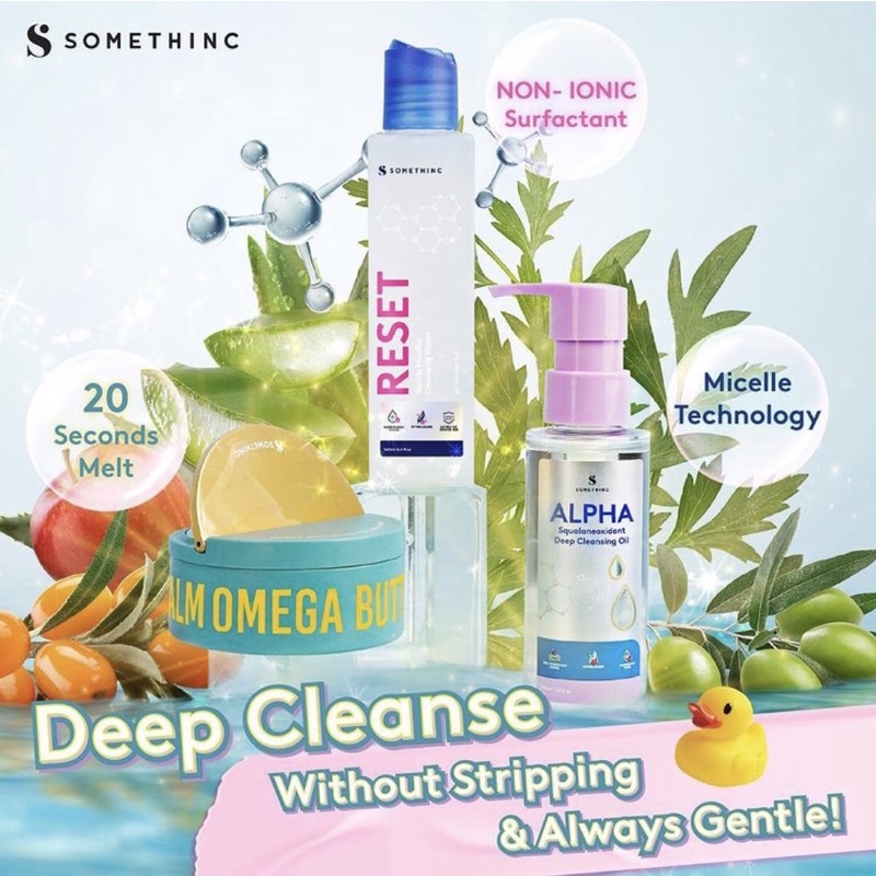 SOMETHINC Cleanser Series - Cleansing balm - cleansing oil - cleansing water Alpha Squalaneoxidant Deep cleansing oil - Somethinc Reset gentle micelar cleansing water