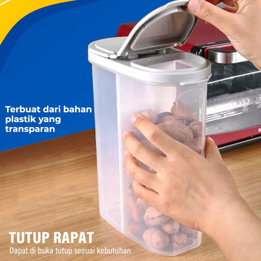 Toples 2in1 - Food Storage Jar - Tempat Penyimpanan Cereal