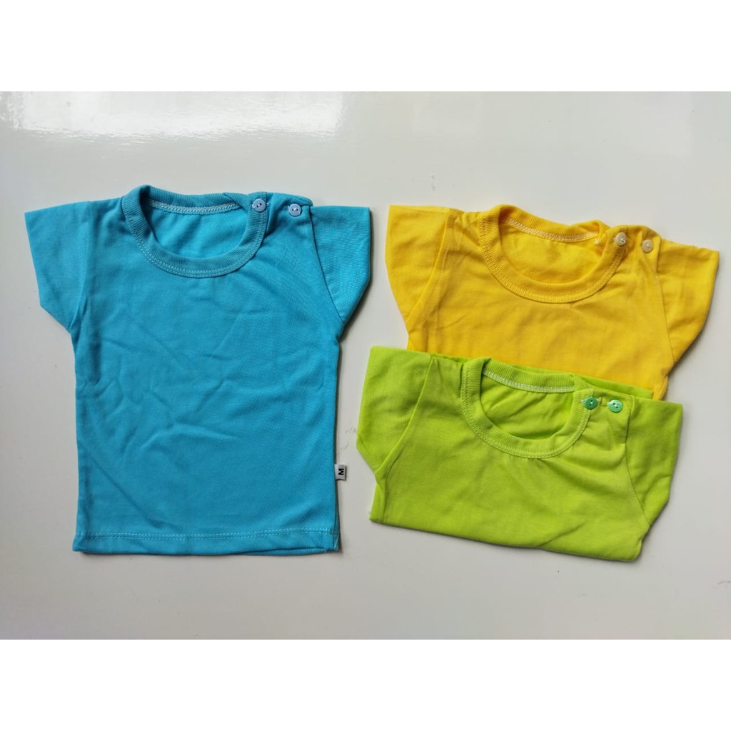 Kaos Oblong Stali Bayi Polos 3 Warna Katun TC Halus Dan Lembut