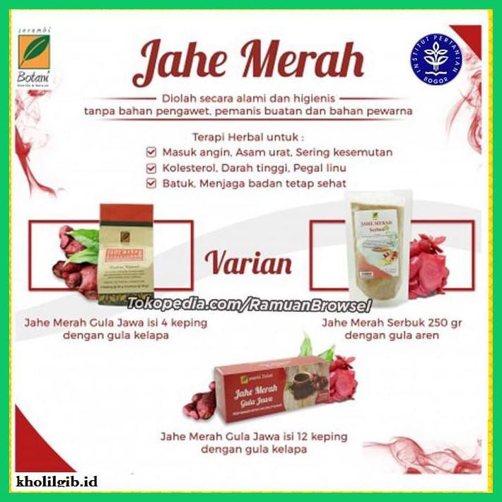 

lanoisidartdrink- jahe merah gula jawa isi 12 serambi botani -asliii-bngittt.