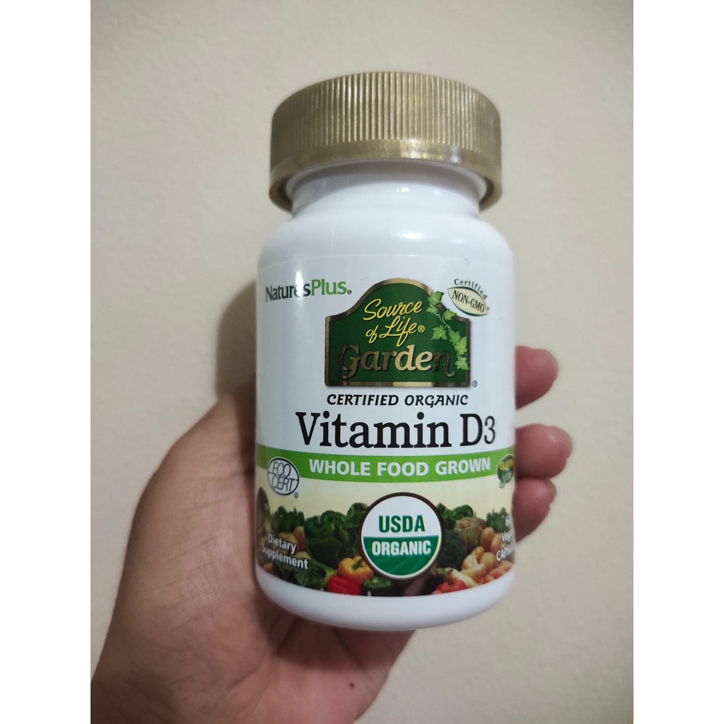 Natures Plus Source Of Life Garden Vitamin D3 5000 IU 60 VegCaps ORI USA