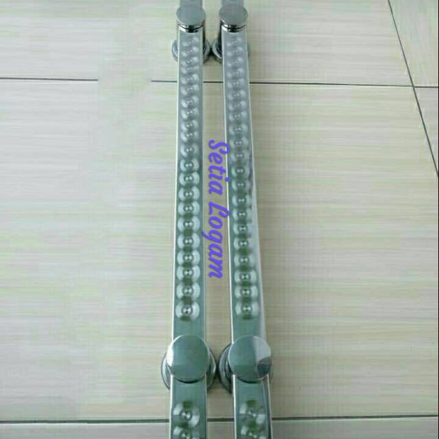 Handle pintu rumah 60cm full stainless 304, motif dop full grafir
