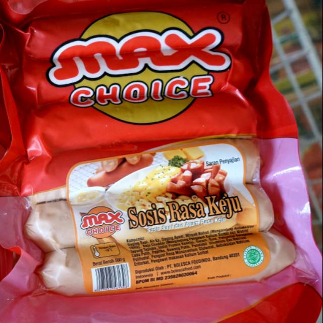 

Maxchoice sosis ayam Keju 6s 500gr